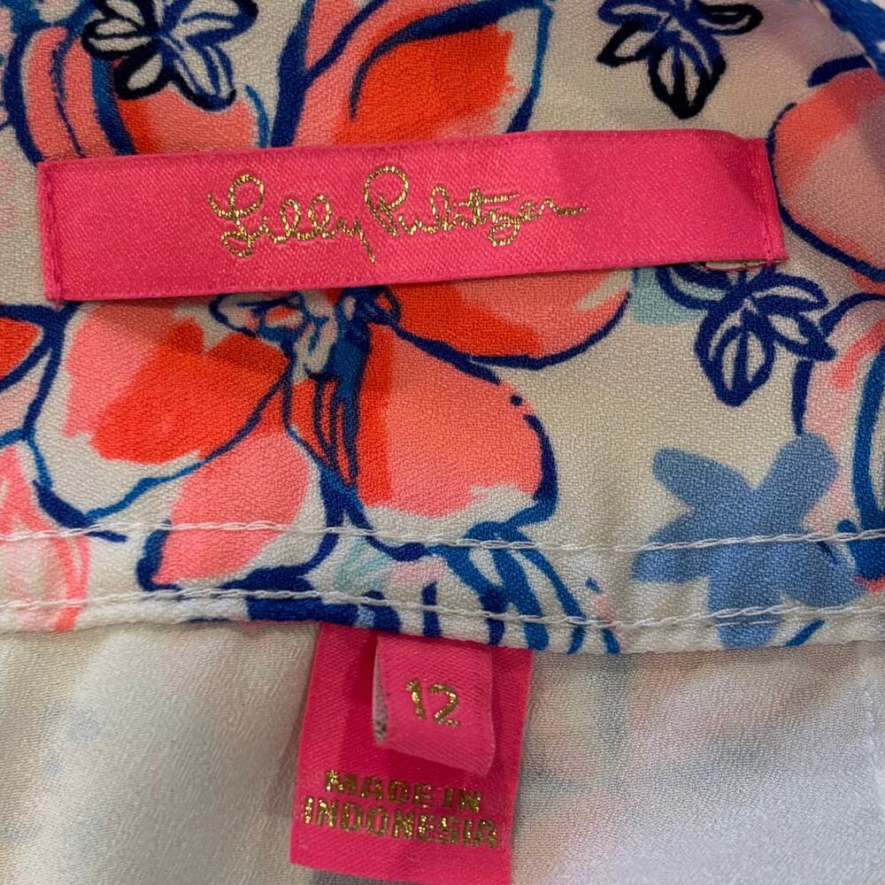 Lilly Pulitzer High Waisted Skort White Party Like A Lobstar Floral, Size 12 - Picture 5 of 7